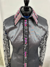 Load image into Gallery viewer, *Day Shirt* Graphite Base Sheer Sleeve with Pink Accents
