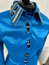 Load image into Gallery viewer, *Day Shirt* Caribbean Blue Base with Black, Blue and Gold Accents
