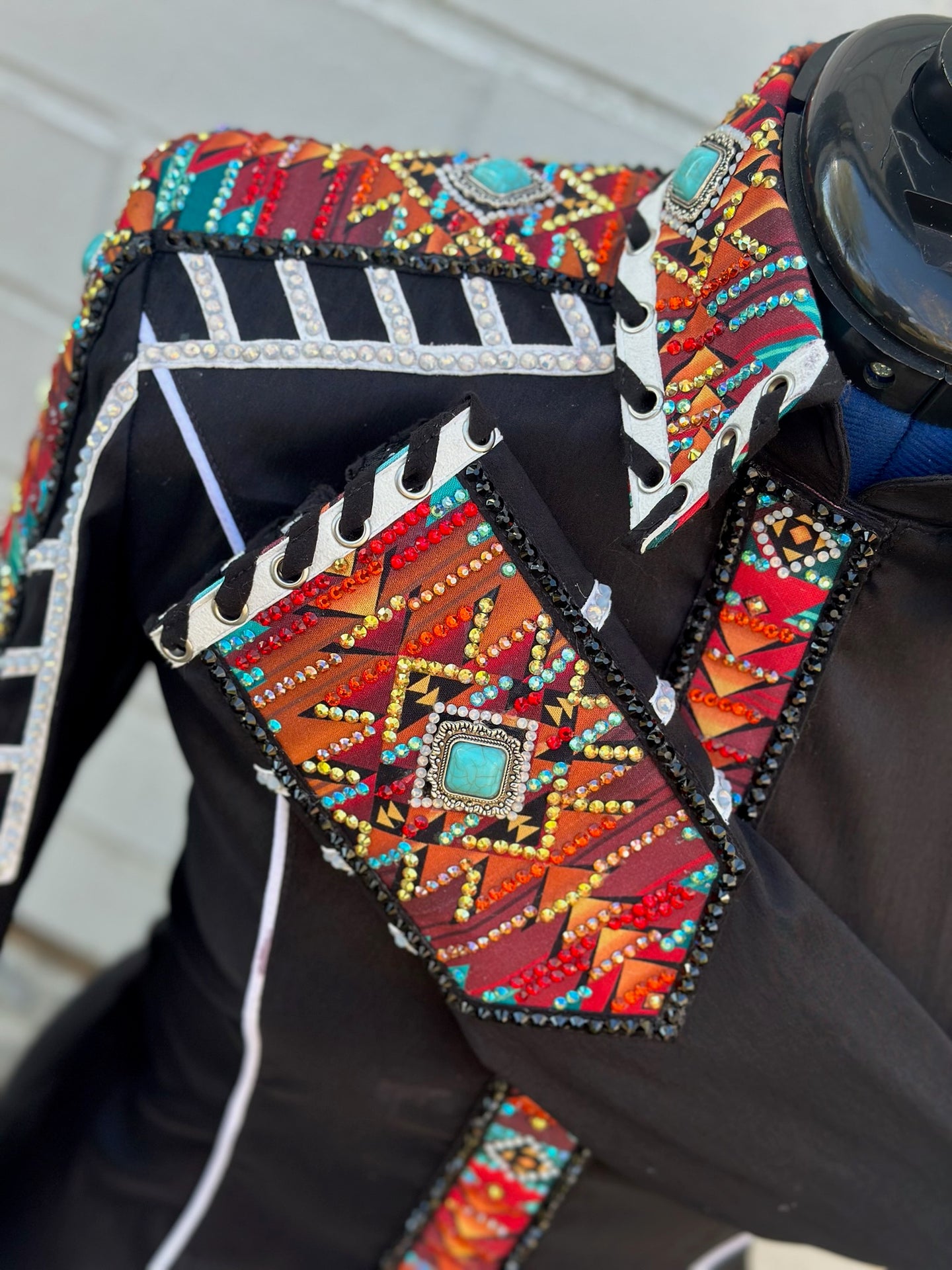 *Day Shirt* Black Arizona Aztec with Turquoise Accents