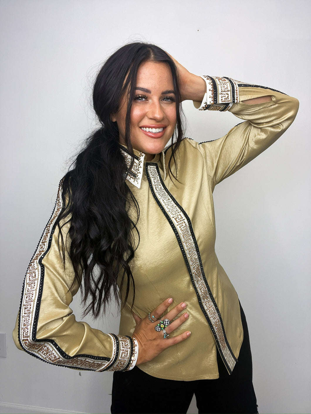 *Day Shirt* Gold Base with Black and Gold Key Full Sleeve