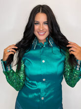 Load image into Gallery viewer, *Day Shirt* Emerald City with Sheer Sleeve
